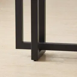 Grayson Matte Black Console Table with Statuario White Sintered Stone Top