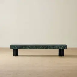 Grayson Matte Black Entertainment Unit with Emerald Green Sintered Stone Top