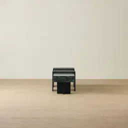 Grayson Matte Black Entertainment Unit with Emerald Green Sintered Stone Top