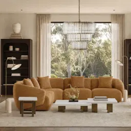 Grayson Brushed Bronze 26cm Low Coffee Table with Statuario White Sintered Stone Top