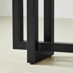 Grayson Matte Black Console Table with Emerald Green Sintered Stone Top