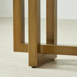 Grayson Brushed Bronze Console Table with Emerald Green Sintered Stone Top