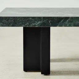 Grayson Matte Black 33cm High Coffee Table with Emerald Green Sintered Stone Top