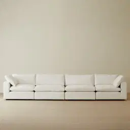 Elora II Arctic White 4 Pieces Modular Fabric Sofa