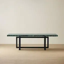 Grayson Matte Black Rectangular Dining Table with Glossy Emerald Green Sintered Stone Top - 240x105cm