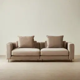 Jordan Beige Velvet 2 Pieces Modular Sofa