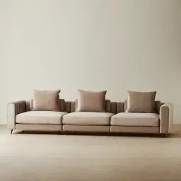 Jordan Beige Velvet 3 Pieces Modular Sofa