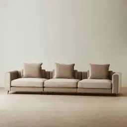 Jordan Beige Velvet 3 Pieces Modular Sofa