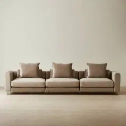 Jordan Beige Velvet 3 Pieces Modular Sofa