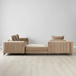 Jordan Beige Velvet Corner Sofa