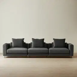Jordan Charcoal Velvet 3 Pieces Modular Sofa