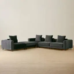 Jordan Charcoal Velvet Corner Sofa