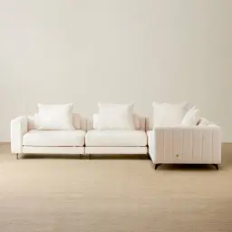 Jordan Chantilly White Fabric 4 Pieces Modular Sofa