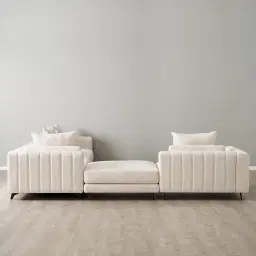 Jordan Chantilly White Fabric Corner Sofa