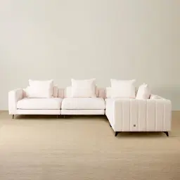 Jordan Chantilly White Fabric Corner Sofa