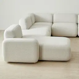 Capri Stone White Modular Corner Sofa - Left Chaise