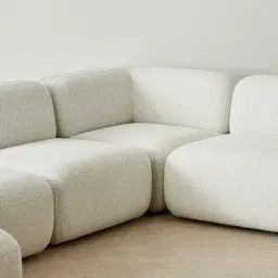 Capri Stone White Modular Corner Sofa - Left Chaise