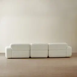 Capri Stone White 3 Pieces Modular Left Chaise Sofa