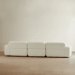 Capri Stone White 3 Pieces Modular Right Chaise Sofa