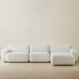 Capri Stone White 4 Pieces Sofa with Ottoman
