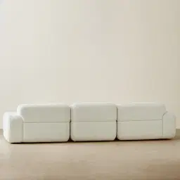 Capri Stone White 4 Pieces Sofa with Ottoman