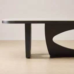 Aspen Statuario White Sintered Stone Curved Dining Table - Matte Black Legs 240x118cm