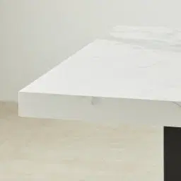 Grayson Black Dining Table with Statuario White Sintered Stone Top - 160x90cm