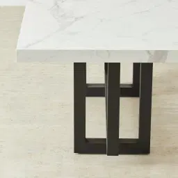 Grayson Black Dining Table with Statuario White Sintered Stone Top - 160x90cm