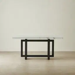 Grayson Black Dining Table with Statuario White Sintered Stone Top - 160x90cm