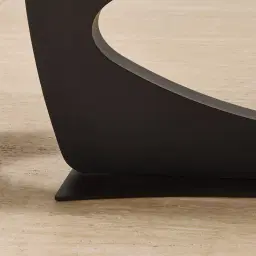 Aspen Statuario White Sintered Stone Curved Dining Table - Matte Black Legs 270x118cm