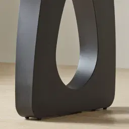 Aspen Statuario White Sintered Stone Curved Dining Table - Matte Black Legs 270x118cm