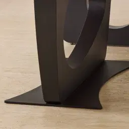 Aspen Statuario White Sintered Stone Curved Dining Table - Matte Black Legs 270x118cm