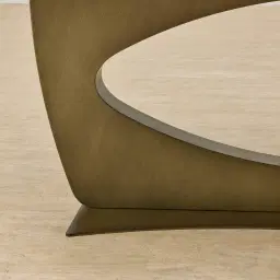 Aspen Statuario White Sintered Stone Curved Dining Table - Brushed Bronze Legs 200x118cm