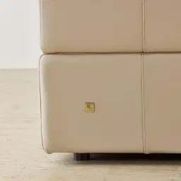 Riviera Almond Cream 2 Pieces Modular Leather Sofa