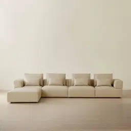 Riviera Almond Cream Leather Modular Sofa