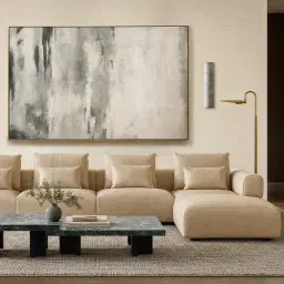 Riviera Almond Cream Leather Modular Sofa