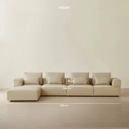 Riviera Almond Cream Leather Modular Sofa
