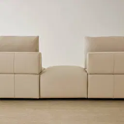Riviera Almond Cream Leather Modular Sofa