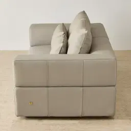 Riviera Milk Coffee 2 Pieces Modular Leather Sofa