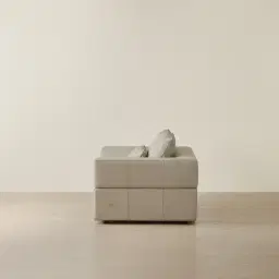 Riviera Milk Coffee 2 Pieces Modular Leather Sofa