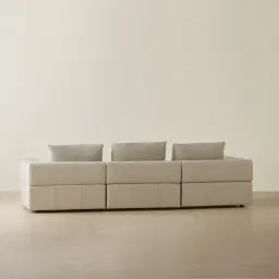 Riviera Milk Coffee 3 Pieces Modular Leather Sofa