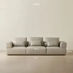Riviera Milk Coffee 3 Pieces Modular Leather Sofa