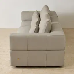 Riviera Milk Coffee 3 Pieces Modular Leather Sofa