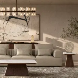 Riviera Milk Coffee 4 Pieces Modular Leather Sofa