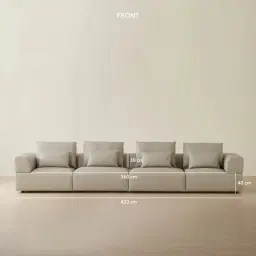 Riviera Milk Coffee 4 Pieces Modular Leather Sofa