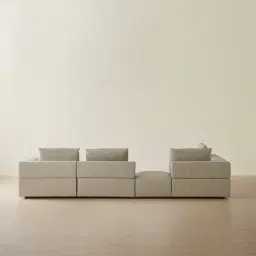 Riviera Milk Coffee Leather Modular Sofa