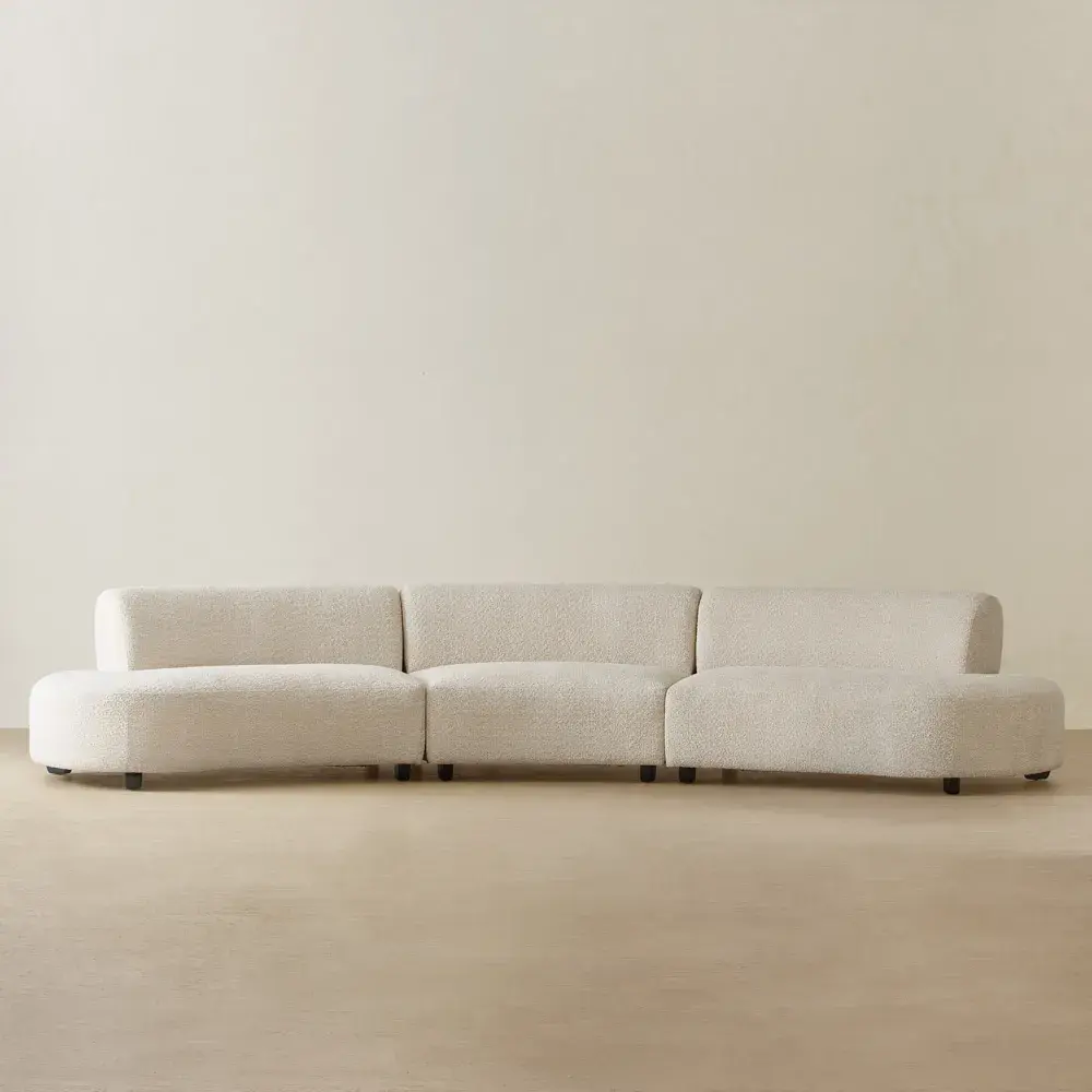 Celestine Stone Cream Woven Fabric Modular Sofa