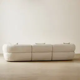 Isabella Cloud Cream 3 Pieces Modular Fabric Sofa