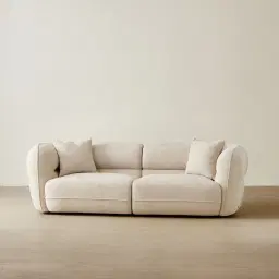 Isabella Cloud Cream 2 Pieces Modular Fabric Sofa