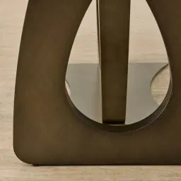 Aspen Statuario White Sintered Stone Curved Dining Table - Brushed Bronze Legs 240x118cm